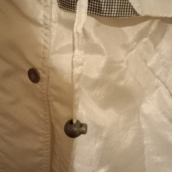 Innovations by IZZI Women's M Vtg 80-90s White Rain Coat Jacket Adjustable Waist - Picture 3 of 8